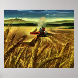 Póster Explotación agrícola de cosecha de vintage, cultiv