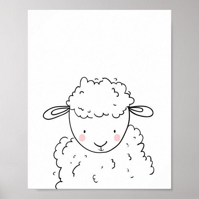 Póster Explotación de ovinos animales Nursera Cordero Par (Frente)
