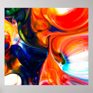 Póster Explotación de pinturas de tinta: resumen colorido