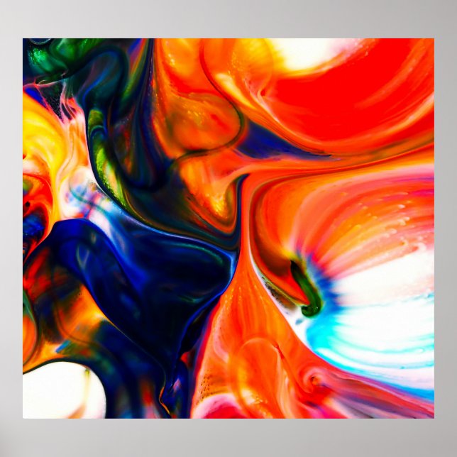 Póster Explotación de pinturas de tinta: resumen colorido (Frente)