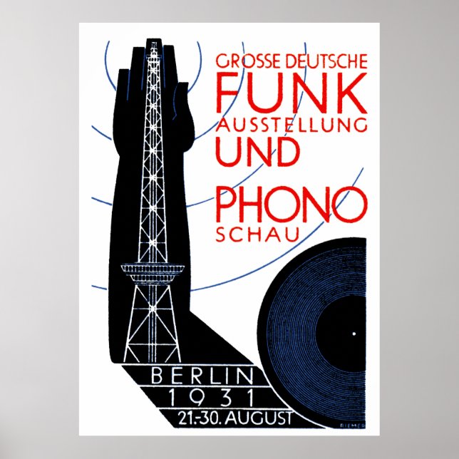 Póster Expo de Radio y Música de Alemania de 1931 (Frente)