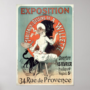 Póster Exposición 34 Rue de Provence anuncio francés vint