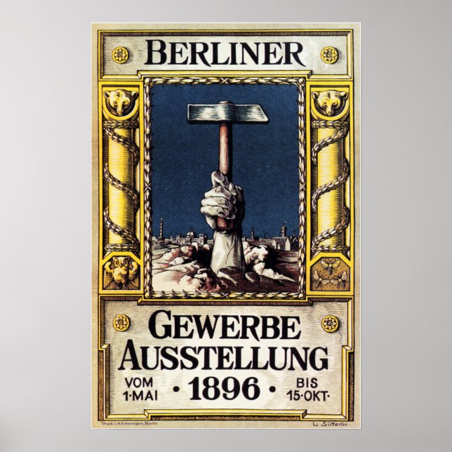 Póster Exposición comercial de BERLINER Gewerbe Ausstellu (Frente)