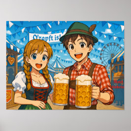 Póster Exposición de cerveza durante el Oktoberfest en Mu