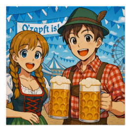 Póster Exposición de cerveza durante el Oktoberfest en Mu