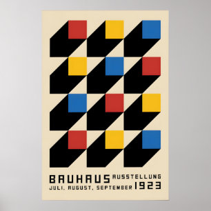 Póster Exposición de Diseño Bauhaus 1923 Alemania