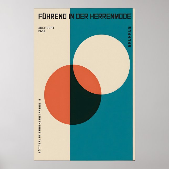 Póster Exposición de Diseño Bauhaus 1923 Ropa de H (Frente)