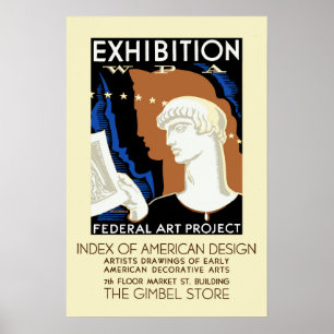 Póster Exposición de diseño norteamericano de Filadelfia