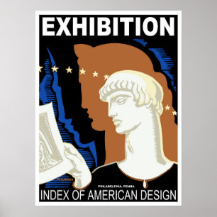 Póster Exposición de diseño norteamericano de Filadelfia