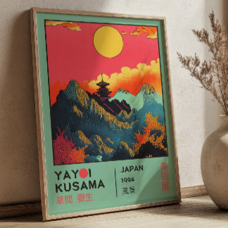 Póster Exposición de Escenografía Japonesa Retro Yayoi Ku