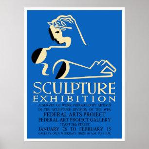 Póster Exposición de Escultura de Diseño Americano