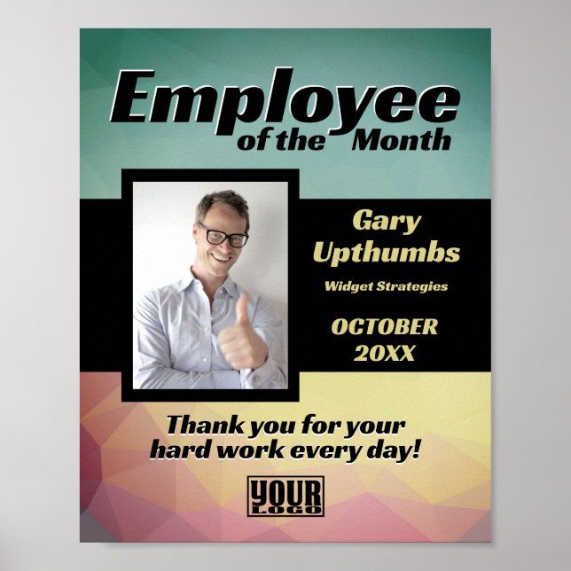 Póster Exposición de fotos de empleado del mes o descarga (Frente)