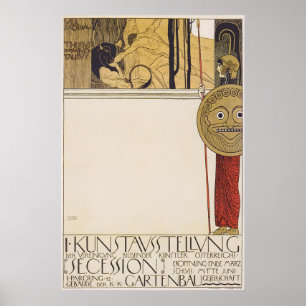 Póster Exposición de la Secesión de Viena de Gustav Klimt