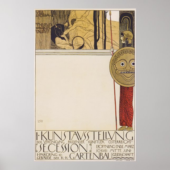 Póster Exposición de la Secesión de Viena de Gustav Klimt (Frente)