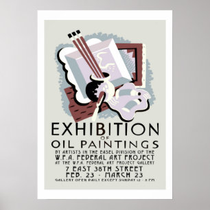 Póster Exposición de Pinturas al Óleo