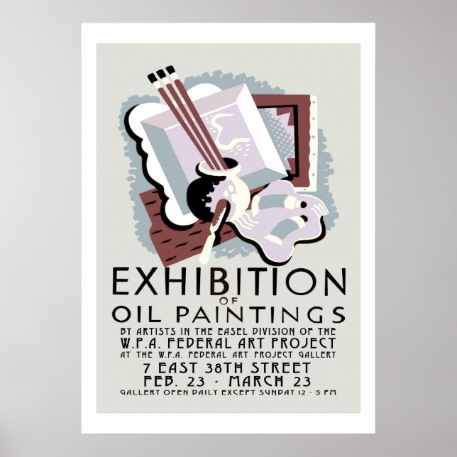 Póster Exposición de Pinturas al Óleo (Frente)
