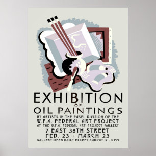 Póster Exposición de Pinturas al Óleo