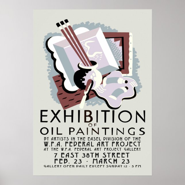 Póster Exposición de Pinturas al Óleo (Frente)