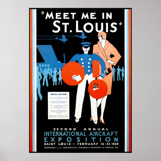 Póster Exposición de Vintage International Aircraft (Frente)