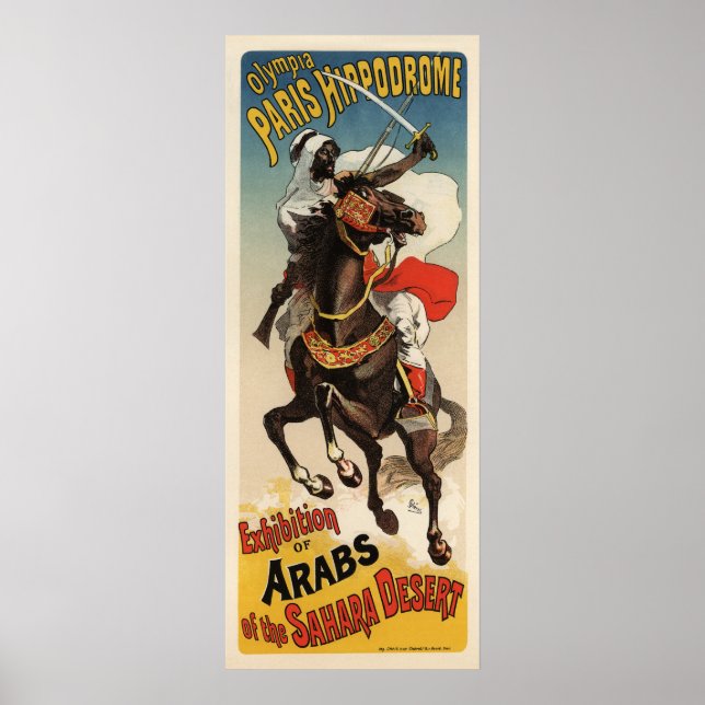 Póster Exposición del Hipódromo de París D'Arabes du Saha (Frente)