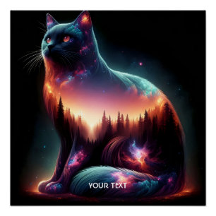 Póster Exposición doble de gato suave