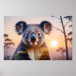 Póster Exposición doble de Koala Naturaleza animal Salvaj