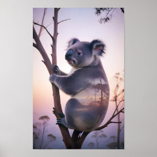 Póster Exposición doble de Koala Naturaleza animal Salvaj