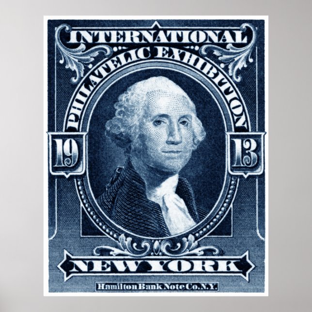 Póster Exposición Filatélica de Nueva York de 1913 (Frente)