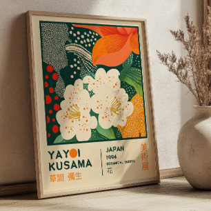 Póster Exposición Floral BOHO Chic Yayoi Kusama
