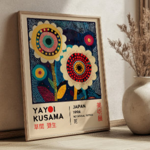 Póster Exposición floral de Yayoi Kusama Retro Botánica