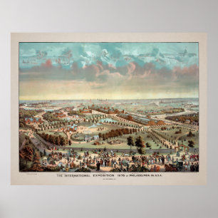 Póster Exposición internacional de Filadelfia de época 18
