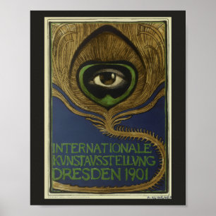 Póster Exposición internacional vintage art nouveau Kling