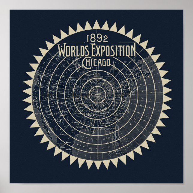 Póster Exposición Mundial de Chicago de 1892 (Frente)