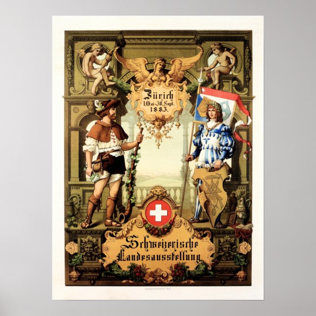 Póster Exposición nacional de turismo de Suiza ZURICH (Frente)
