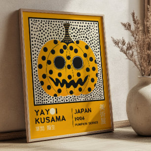 Póster Exposición Retro de Calabaza Abstracta de Yayoi Ku