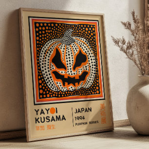 Póster Exposición Retro de Calabaza Abstracta de Yayoi Ku