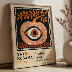 Póster Exposición Retro de Calabaza Estilizada de Yayoi K