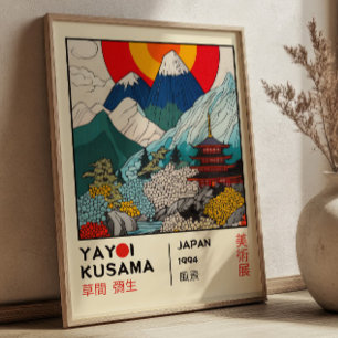 Póster Exposición Retro Escenarios de Japón de Yayoi Kusa