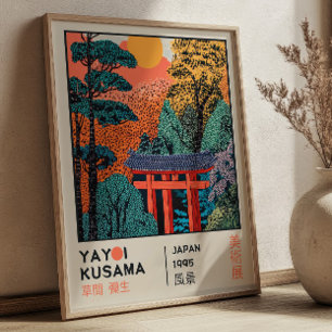 Póster Exposición Retro Paisaje Japonés de Yayoi Kusama