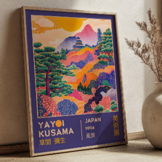 Póster Exposición Vibrante Paisaje Japonés Yayoi Kusama