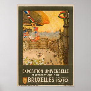 Póster Exposición Vintage de Bruselas