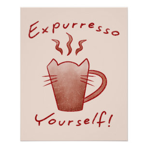 Póster Exprésate Gatos Y Café
