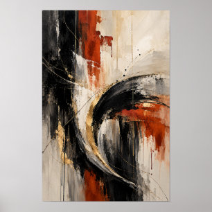 Póster Expresionismo abstracto expresivo de naranja quema