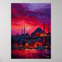 Expresionista horizonte de Estambul Ciudad vibrant