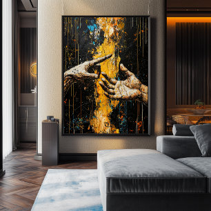 Póster Expresionista La creación de Adán - Audaz Replante