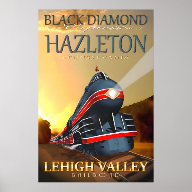 Póster Expreso Black Diamond Hazleton Pennsylvania Tren (Frente)