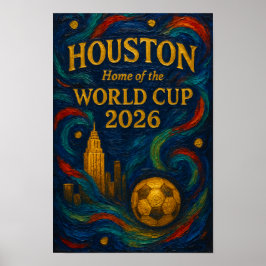 Póster Expressionist Houston World Cup Deep Night Art