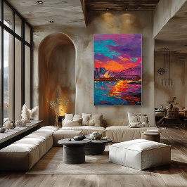 Póster Expressionist Sydney Skyline Vibrant Harbor City