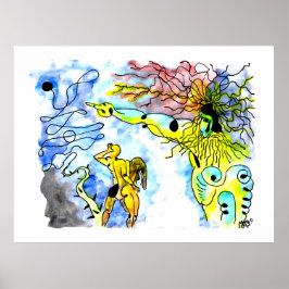 Póster EXPULSIÓN DEL PARAÍSO -Tinta y acuarela