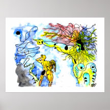 EXPULSION FROM PARADISE -Ink and watercolor